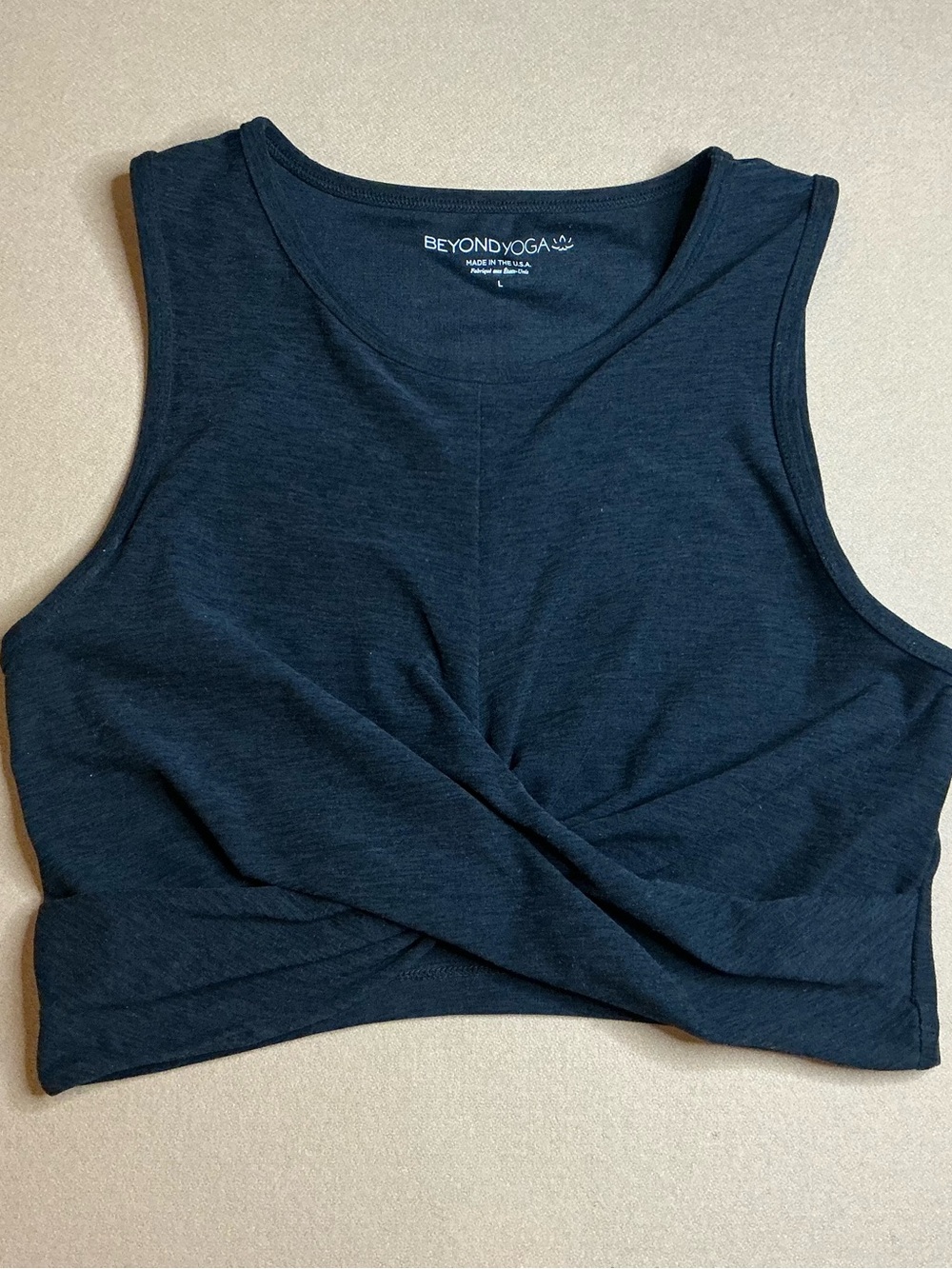 Beyond Yoga Spacedye Twist of Fate Cropped Tank - Darkest Night Large - Picture 3 of 8